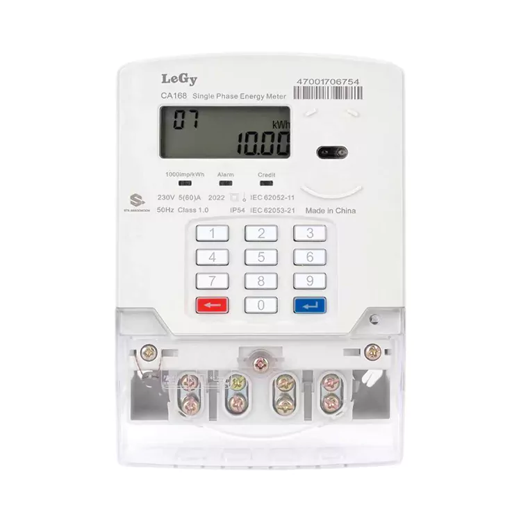 Prepaid energiemeter met enkelfasig toetsenbord