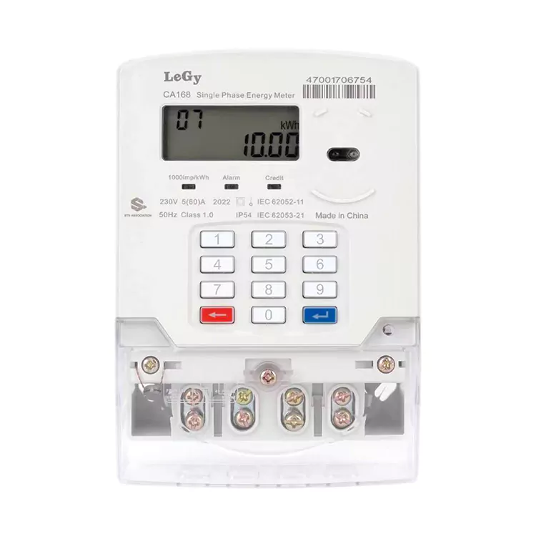 Eenfasige STS Token prepaid energiemeter