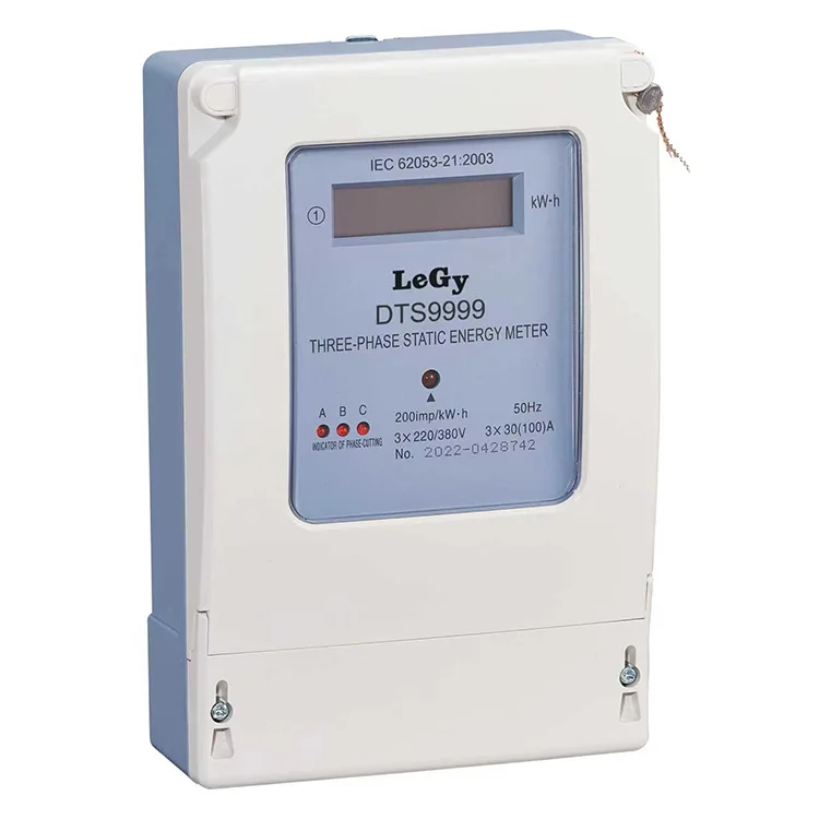 Driefasige elektronische kWh-energiemeter