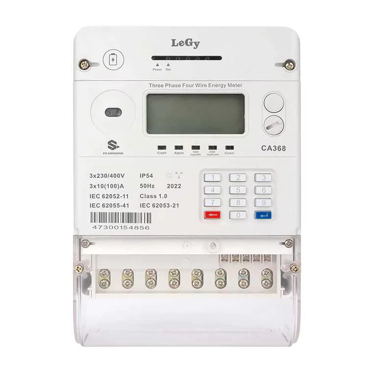 Driefasige STS vooruitbetaalde energiemeter